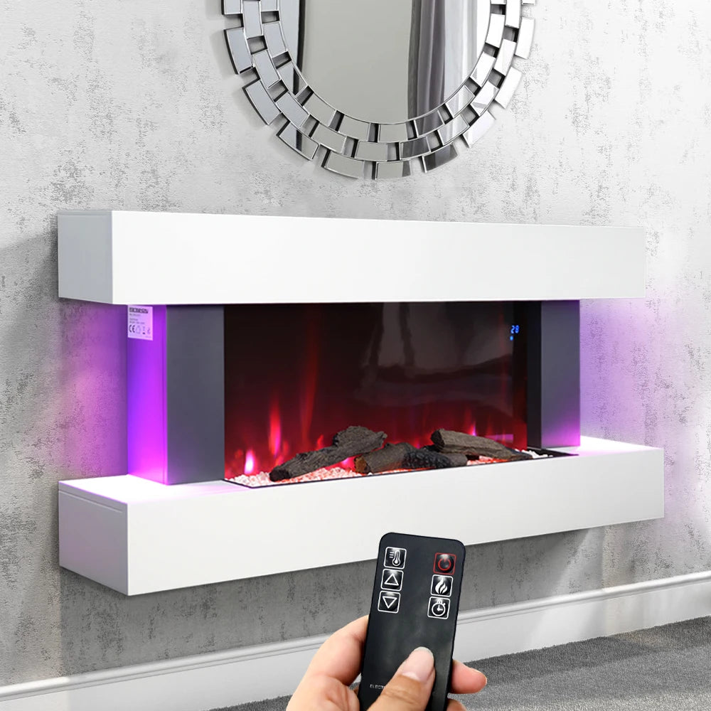 50 Inch Large LED Electric Fireplace Remote Wifi Control 7 Flame Colors